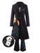 3PCS Black 1960s Floral Long Coat & Top & Pants Suit Set, vintage top, retro blouse - perfect for women who love vintage and retro fashion