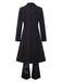 3PCS Black 1960s Floral Long Coat & Top & Pants Suit Set, vintage top, retro blouse - perfect for women who love vintage and retro fashion