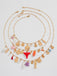 3PCS Layered Beach Charm Necklace Set - vintage fashion, retro style, elegant red
