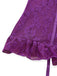 3PCS Purple 1980s Lace Lingerie Set with Stockings | vintage lingerie, retro nightgown, elegant sleepwear - perfect for retro fashion enthusiasts