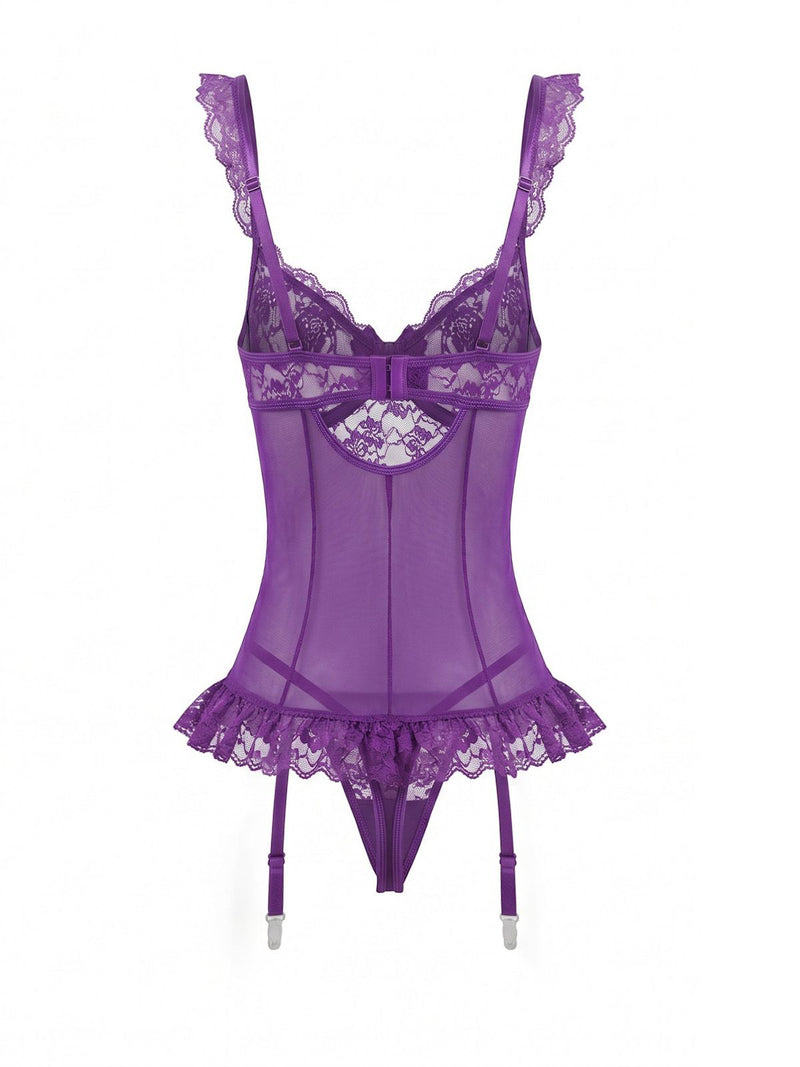 3PCS-Purple-1980s-Lace-