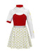 3PCS Red Zombies Nova Hollow Contrast Costume Set - vintage fashion, retro style, elegant red