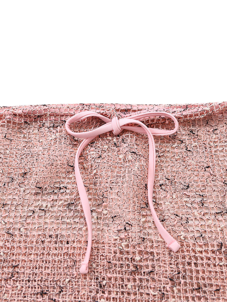 3PCS Y2K Crochet Sequin Halter Tie Triangle Bikini Set & Cover-Up, vintage swimsuit, pin-up swimwear, retro beach style, women, elegant