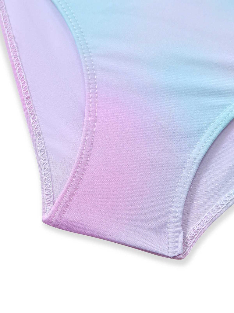 3PCS Y2K Halter Ombre Bikini Set & Cover-Up - vintage swimwear, retro swimsuit, pin-up style for vintage lovers