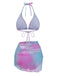 3PCS Y2K Halter Ombre Bikini Set & Cover-Up, vintage swimsuit, pin-up swimwear - perfect for women who love vintage and retro fashion