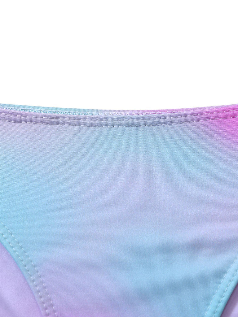3PCS Y2K Halter Ombre Bikini Set & Cover-Up, vintage swimsuit, pin-up swimwear - perfect for women who love vintage and retro fashion