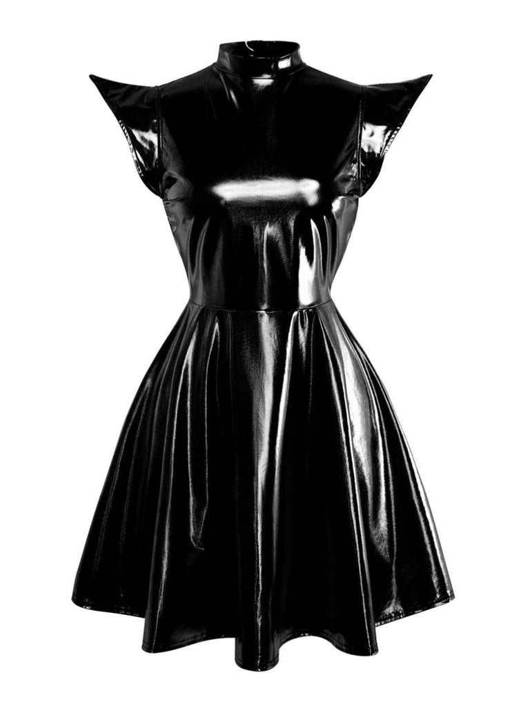 1980s Metallic Futuristic Party Mini Dress