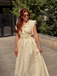 Light Yellow 1950s Stripe Ruffle Collar Tie Waist Dress