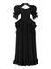 1930s Victorian Gothic Puff Sleeves Lace Dress