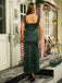 Green 1920s Sparkle Mesh Ruffle Backless Dress
