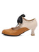 Vintage Colorblock Lace-Up Kitten Heel Shoes