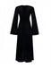 1930s Velvet Bell-Sleeve Wednesday Addams Style Dress
