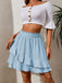 1940s Solid Irregular Ruffle Elastic Waist Skirt