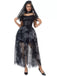 Black 1970s Halloween Ghost Bride Tulle Dress Set