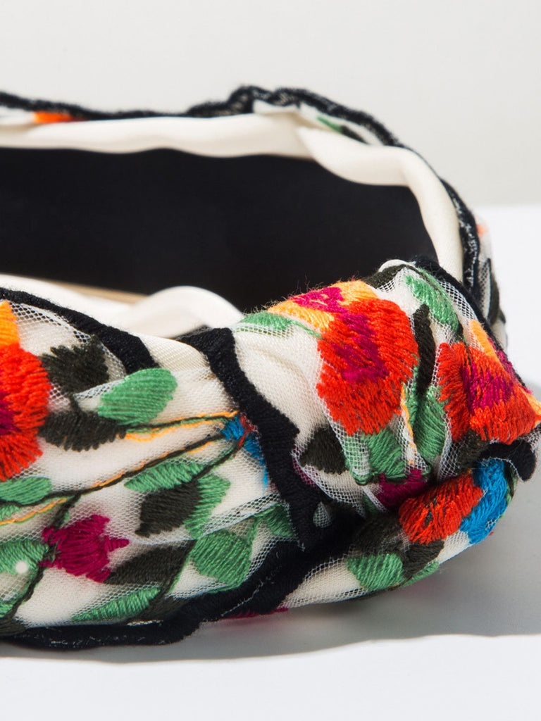 Retro Boho Embroidered Floral Headband
