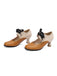 Vintage Colorblock Lace-Up Kitten Heel Shoes