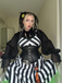 Black&White 1950s Striped Fluorescent Green Lace Dress