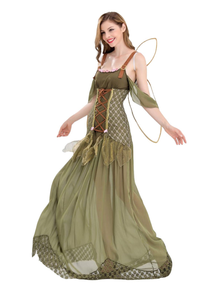 1970s Angle Flower Fairy Costume Dress With Wings