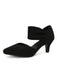 Solid Pointed Toe Suede Kitten Heels