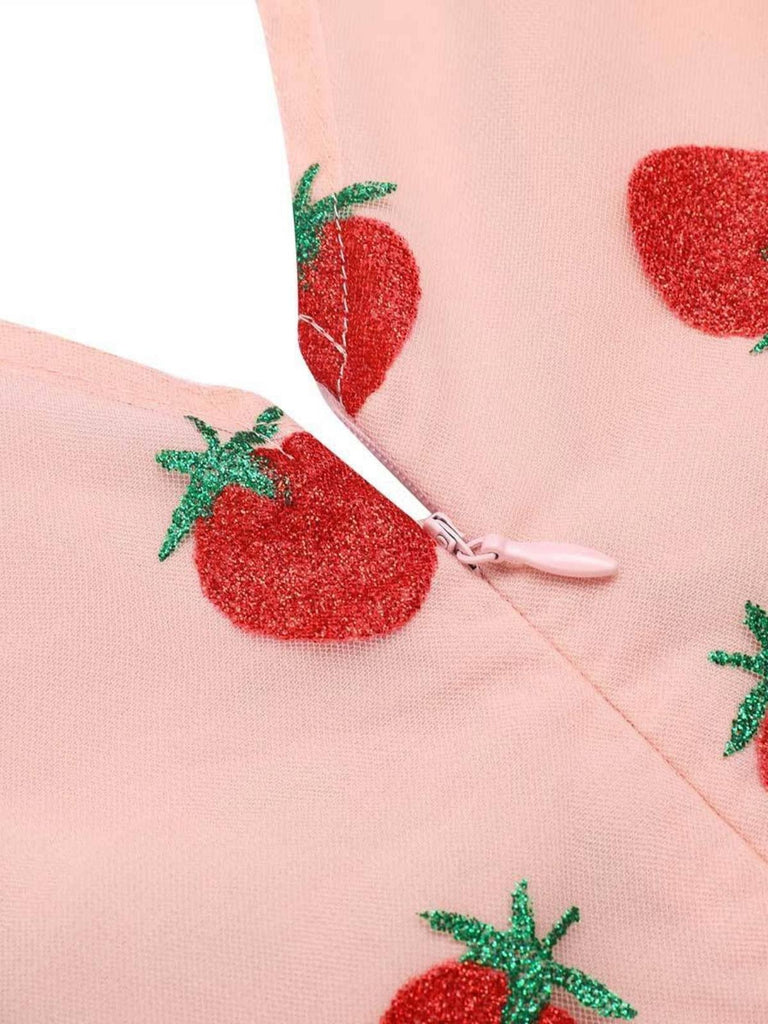 [US Warehouse] Strawberry Pink 1950s Patchwork Lace Romper