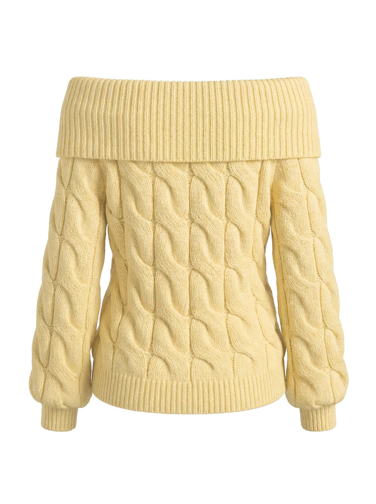 2000s Y2K Solid Off-Shoulder Sweater