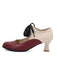 Vintage Colorblock Lace-Up Kitten Heel Shoes