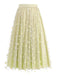 1940s Daisy Mesh High Waist A-Line Skirt
