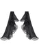 Black Lace Trimmed Chiffon Long Flared Sleeves