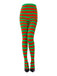 Vintage Christmas Striped High-Waisted Pantyhose