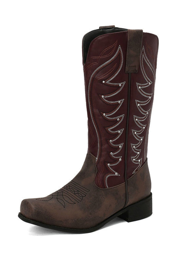 Vintage Western Cowboy Style High Boots