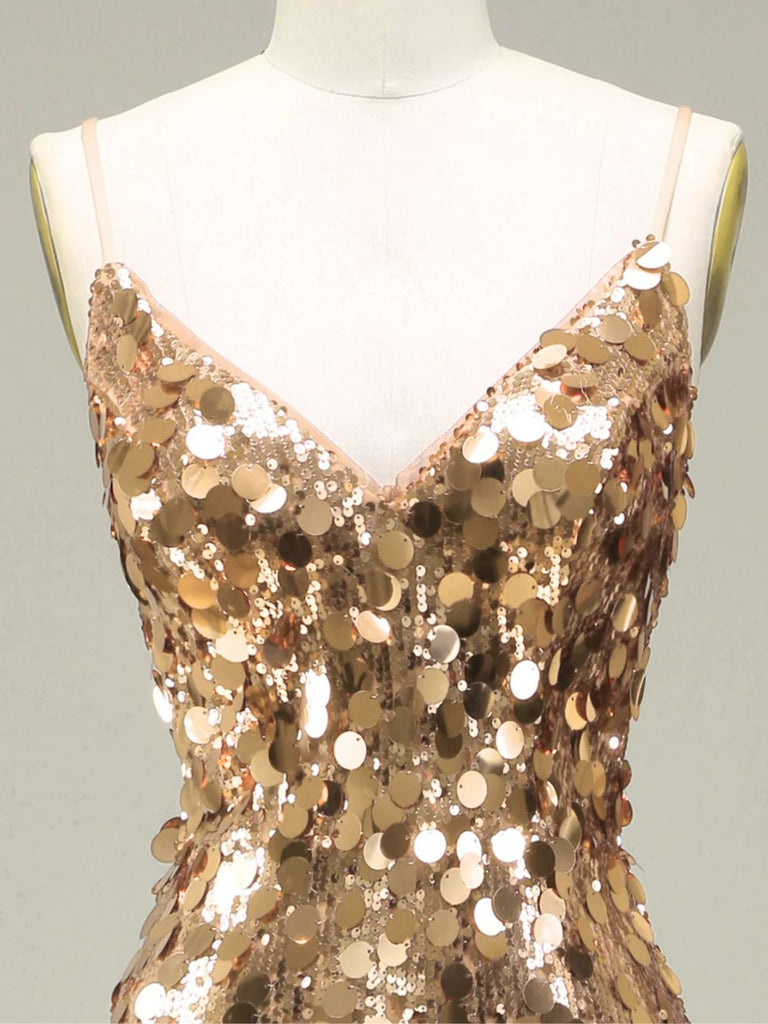 [Pre-Sale] Gold 1930s Slip Sequin Evening Dress