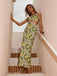 2PCS 1960s Lace Lemon Slip Top & Maxi Skirt