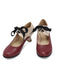 Vintage Colorblock Lace-Up Kitten Heel Shoes
