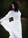 1980s Gothic Bell Sleeve Irregular Hem Dress