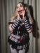 1960s Halloween Blood Tiered Ruffled Clown Costume Set