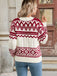 Red & White 1950s Christmas Fair Isle Knit Sweater