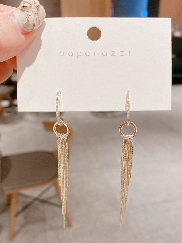 Vintage Gold Pearl Tassel Earrings