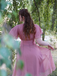 Pink 1950s Satin Belt Tulle Cocktail Dress