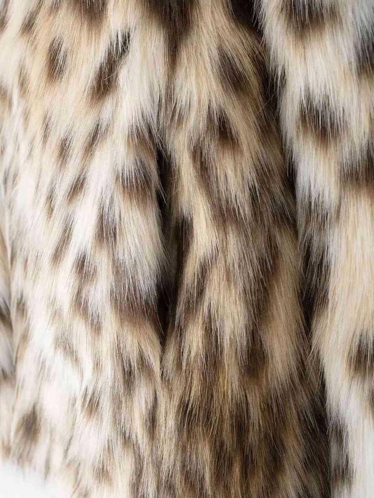 Brown 1980s Leopard Print Faux Fur Coat