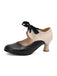 Vintage Colorblock Lace-Up Kitten Heel Shoes