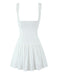 White 1950S Eyelet Embroidered Wide Strap Dress