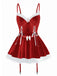 2PCS 1970 Christmas Velvet Top & Skirt Set