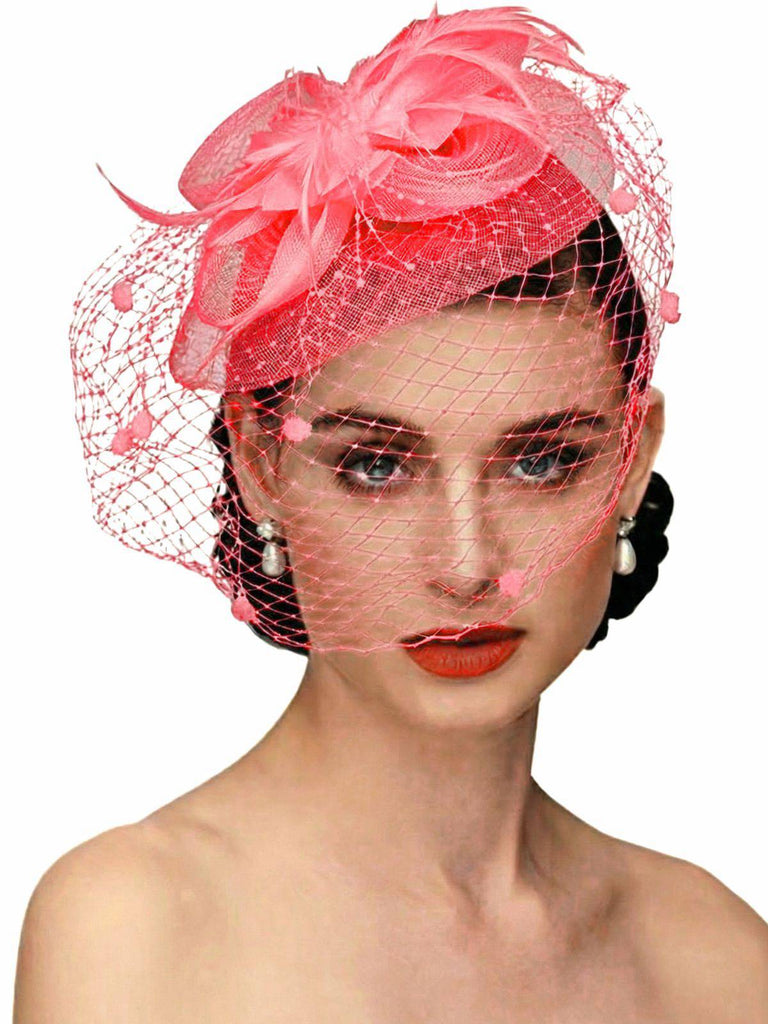 Vintage Mesh Feather Bow Hair Accessories