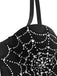 Black 1970s Rhinestone Spider Web Crop Top