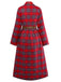 1940s Tartan Plaid Long Sleeve Belted Shirt Dress
