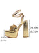 Metallic Disco Platform High Heel Shoes