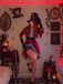 1960s Halloween Mad Hatter Long Sleeve Belt Costume Set