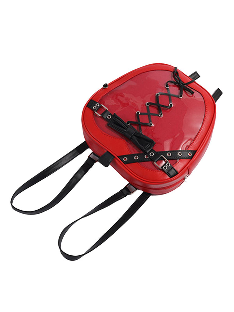 Gothic Apple Corset Bow Leather Crossbody Bag