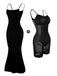Black 1970s 2-in-1 Shapewear Slip Dress
