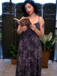 Purple 1930s Floral V-Neck Bohemian Slip Dress